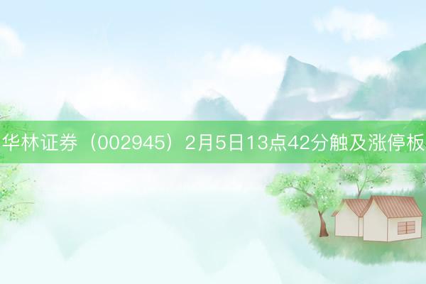 华林证券（002945）2月5日13点42分触及涨停板