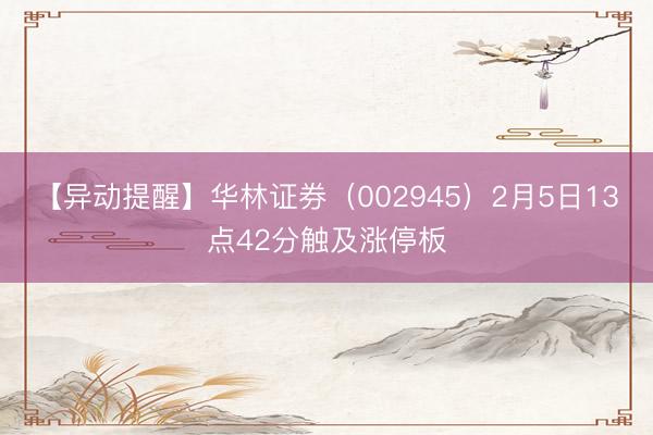 【异动提醒】华林证券（002945）2月5日13点42分触及涨停板