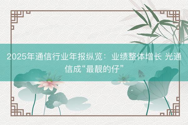2025年通信行业年报纵览：业绩整体增长 光通信成“最靓的仔”