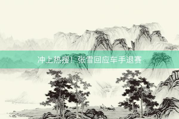冲上热搜！张雪回应车手退赛
