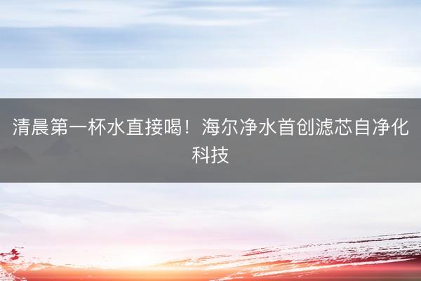 清晨第一杯水直接喝！海尔净水首创滤芯自净化科技