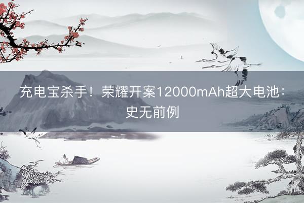 充电宝杀手！荣耀开案12000mAh超大电池：史无前例