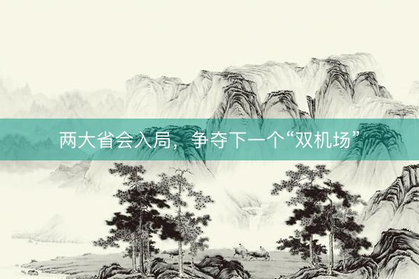 两大省会入局，争夺下一个“双机场”