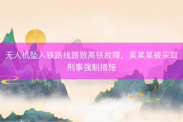 无人机坠入铁路线路致高铁故障，吴某某被采取刑事强制措施