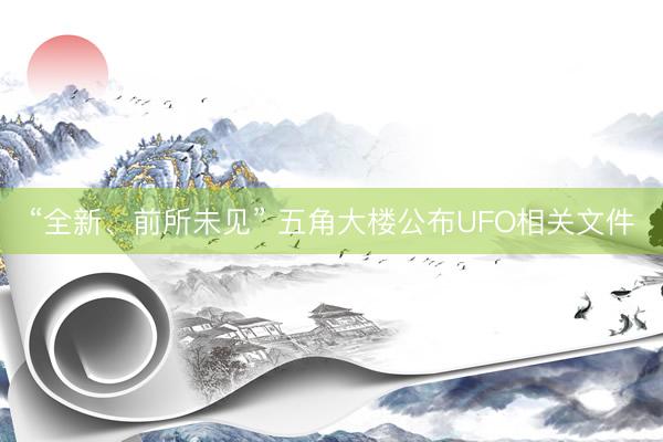 “全新、前所未见” 五角大楼公布UFO相关文件