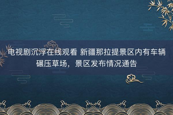 电视剧沉浮在线观看 新疆那拉提景区内有车辆碾压草场，<a href=
