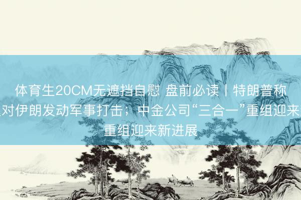 体育生20CM无遮挡自慰 盘前必读丨特朗普称将推迟对伊朗发动军事打击；中金公司“三合一”重组迎来新进展