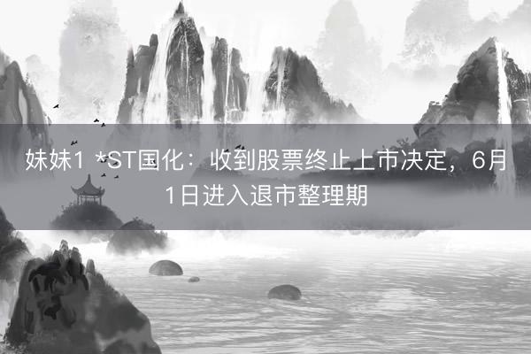 妹妹1 *ST国化：收到股票终止上市决定，6月1日进入退市整理期