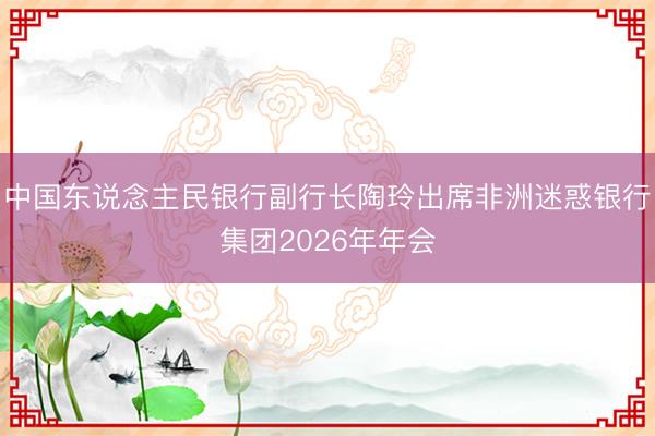中国东说念主民银行副行长陶玲出席非洲迷惑银行集团2026年年会