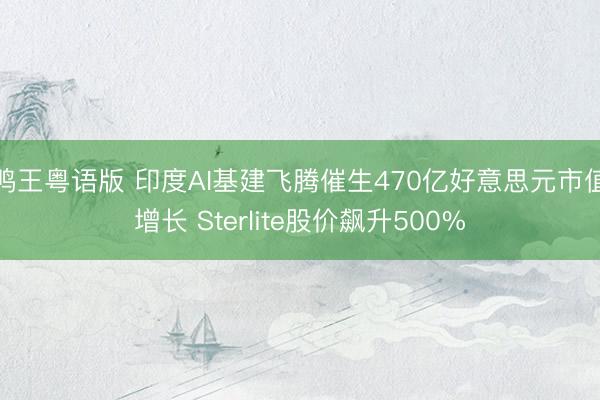 鸭王粤语版 印度AI基建飞腾催生470亿好意思元市值增长 Sterlite股价飙升500%
