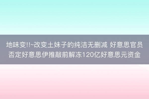 地味变!!~改变土妹子的纯洁无删减 好意思官员否定好意思伊推敲前解冻120亿好意思元资金