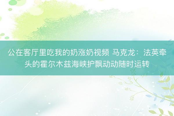 公在客厅里吃我的奶涨奶视频 马克龙:法英牵头的霍尔木兹海峡护飘动动随时运转