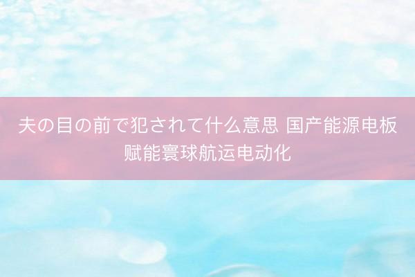 夫の目の前で犯されて什么意思 国产能源电板赋能寰球航运电动化