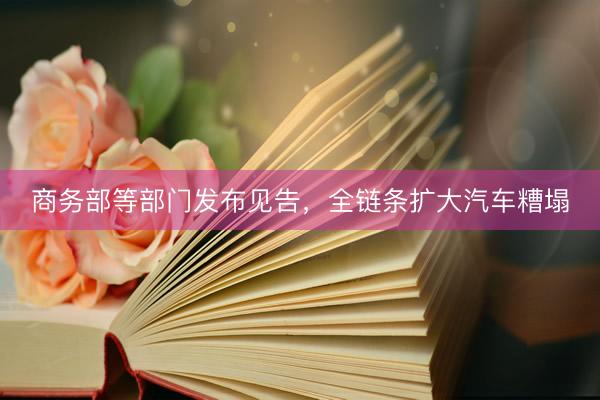 商务部等部门发布见告，全链条扩大汽车糟塌