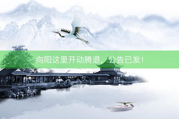 向阳这里开动腾退，公告已发！